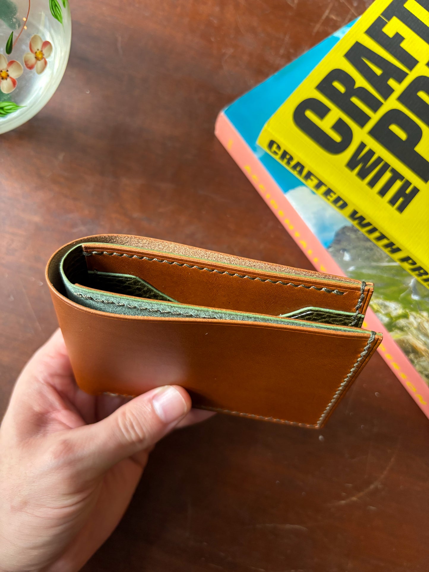 Walnut and Olive Billfold