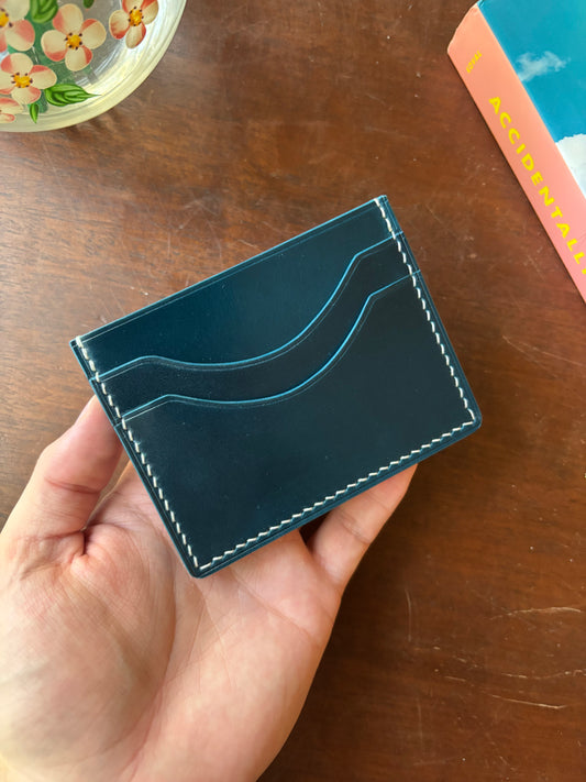 Shell Cordovan Blue Cardholder