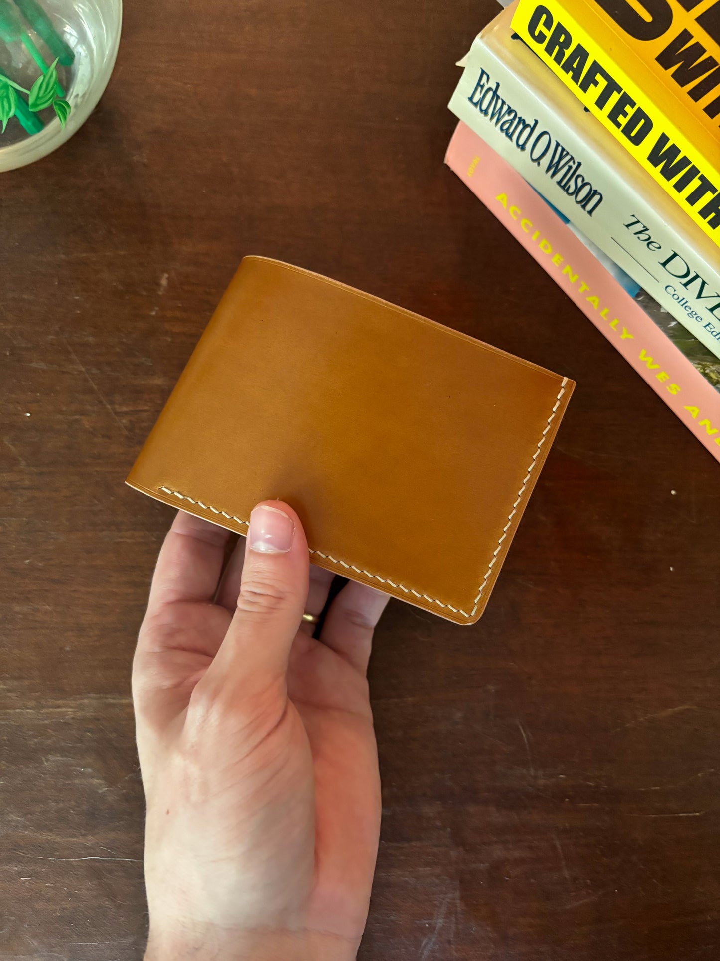 Shell Cordovan Camel and Natural/Green Billfold