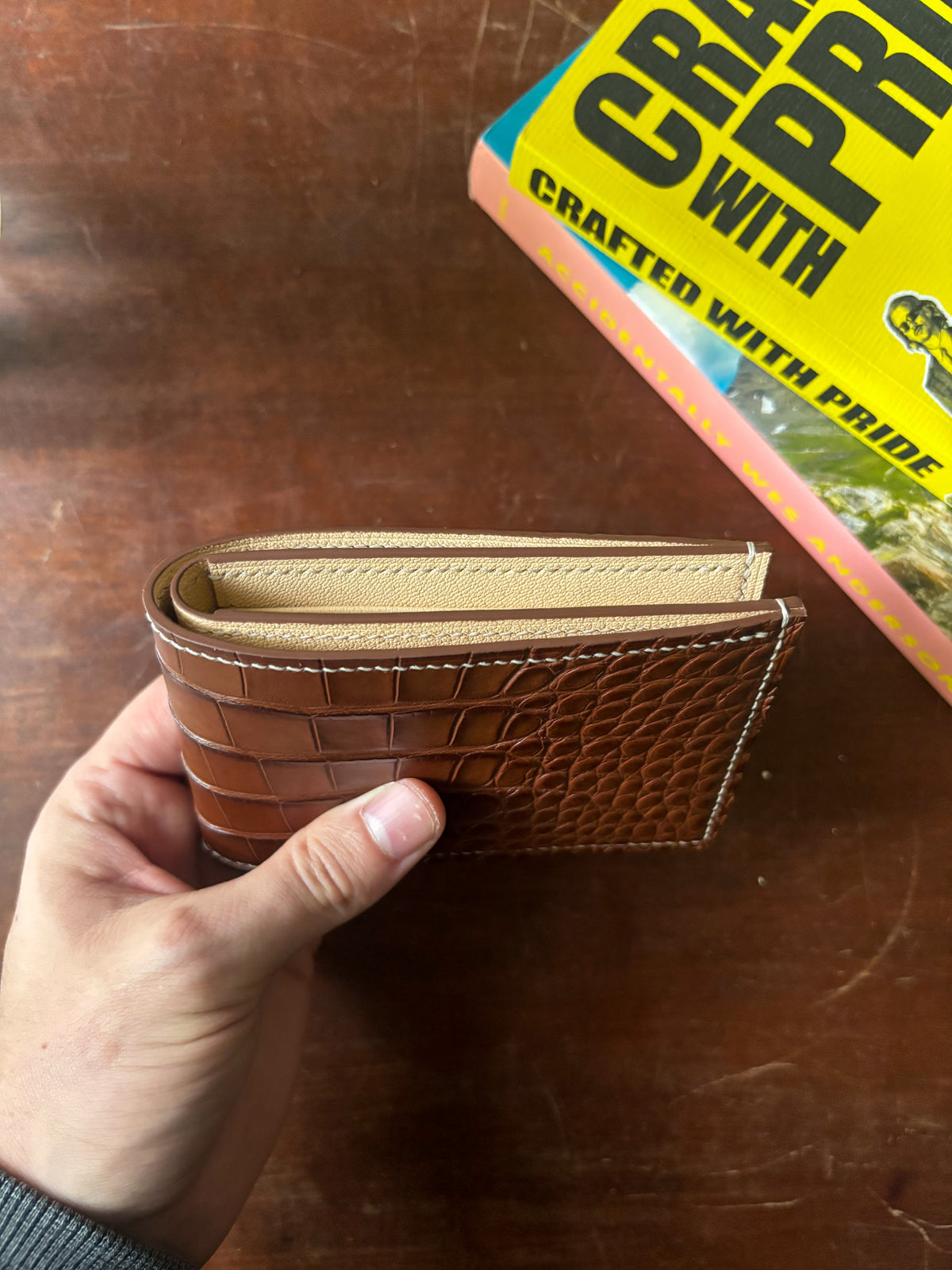 Rodeo American Alligator and Chevre Billfold