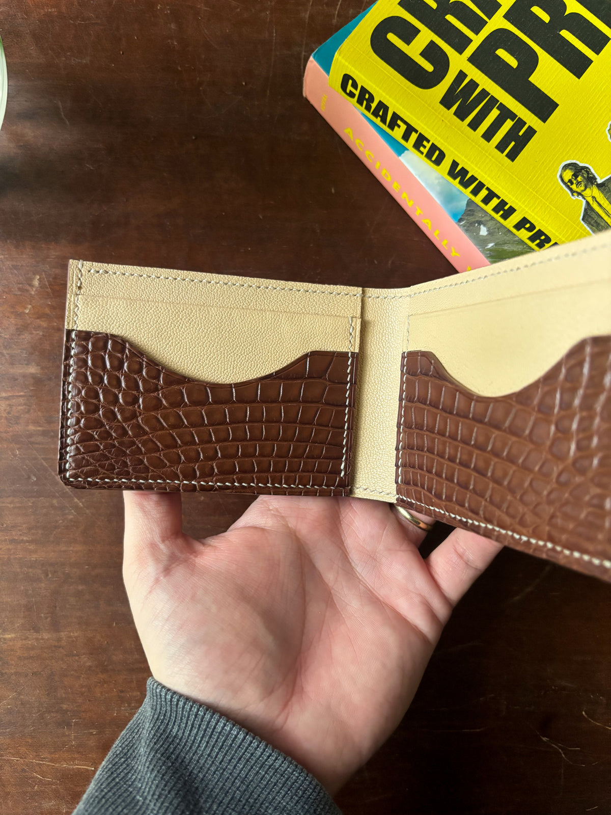 Rodeo American Alligator and Chevre Billfold