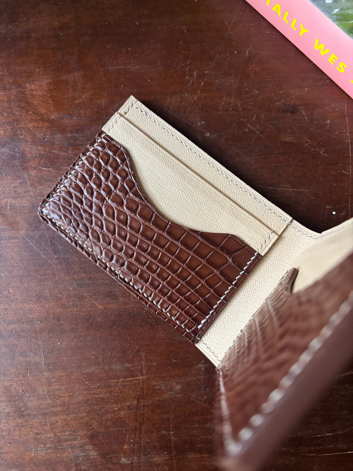 Rodeo American Alligator and Chevre Billfold