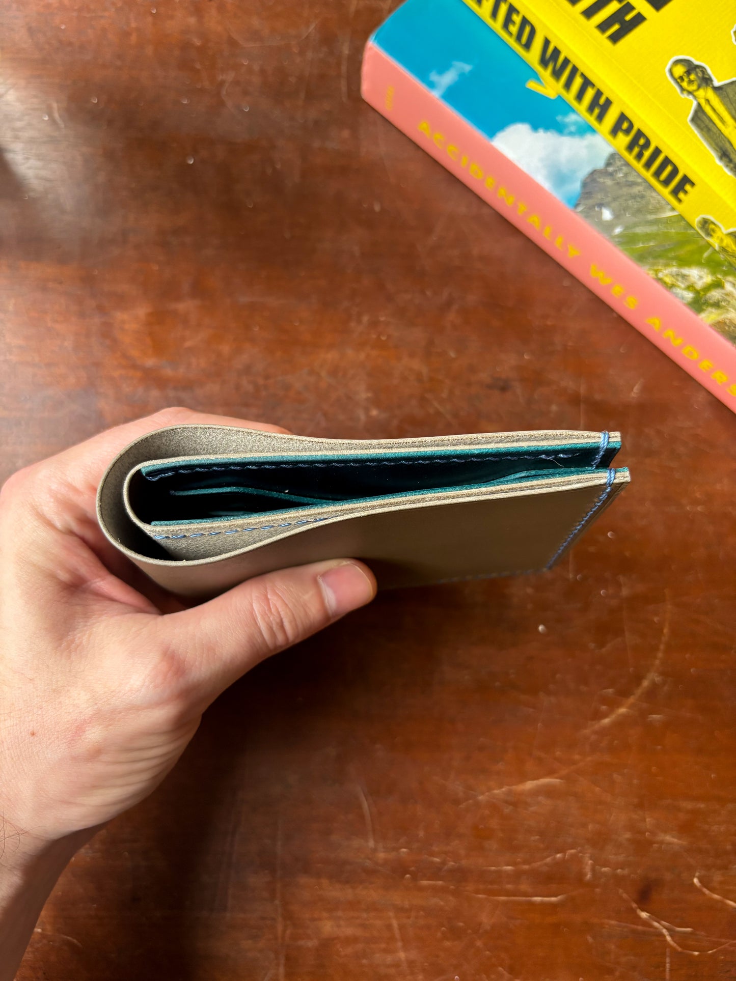 Toupe and Blue Billfold