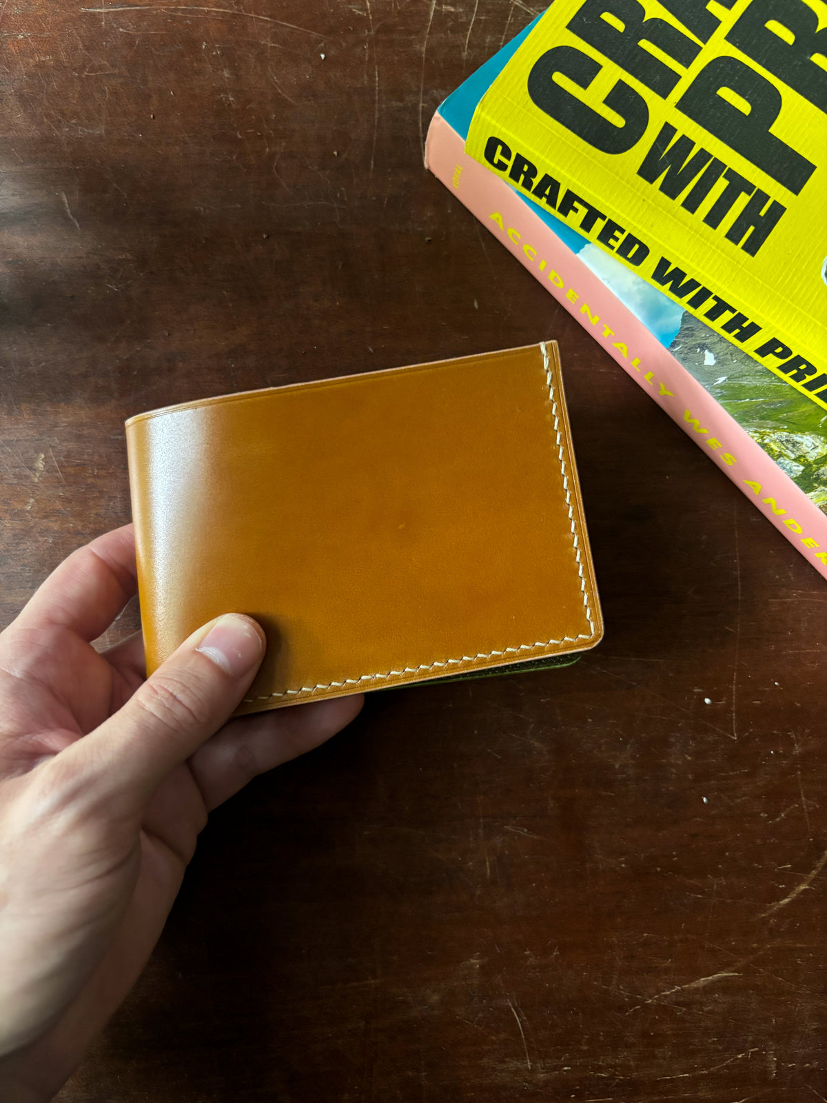 Shell Cordovan Camel, Olive hatch, and Natural Billfold