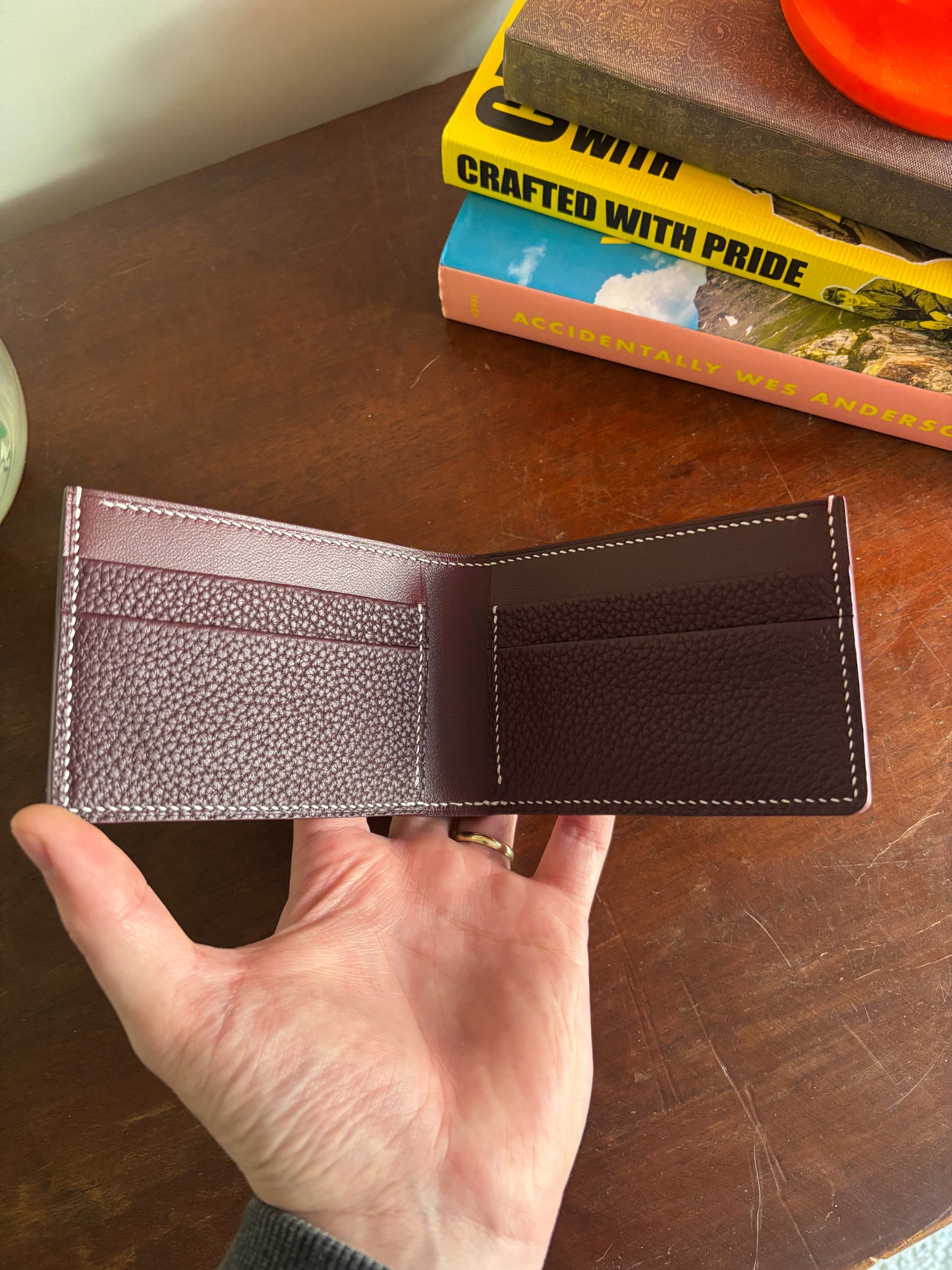 Bull-Calf Billfold in Rouge Sellier