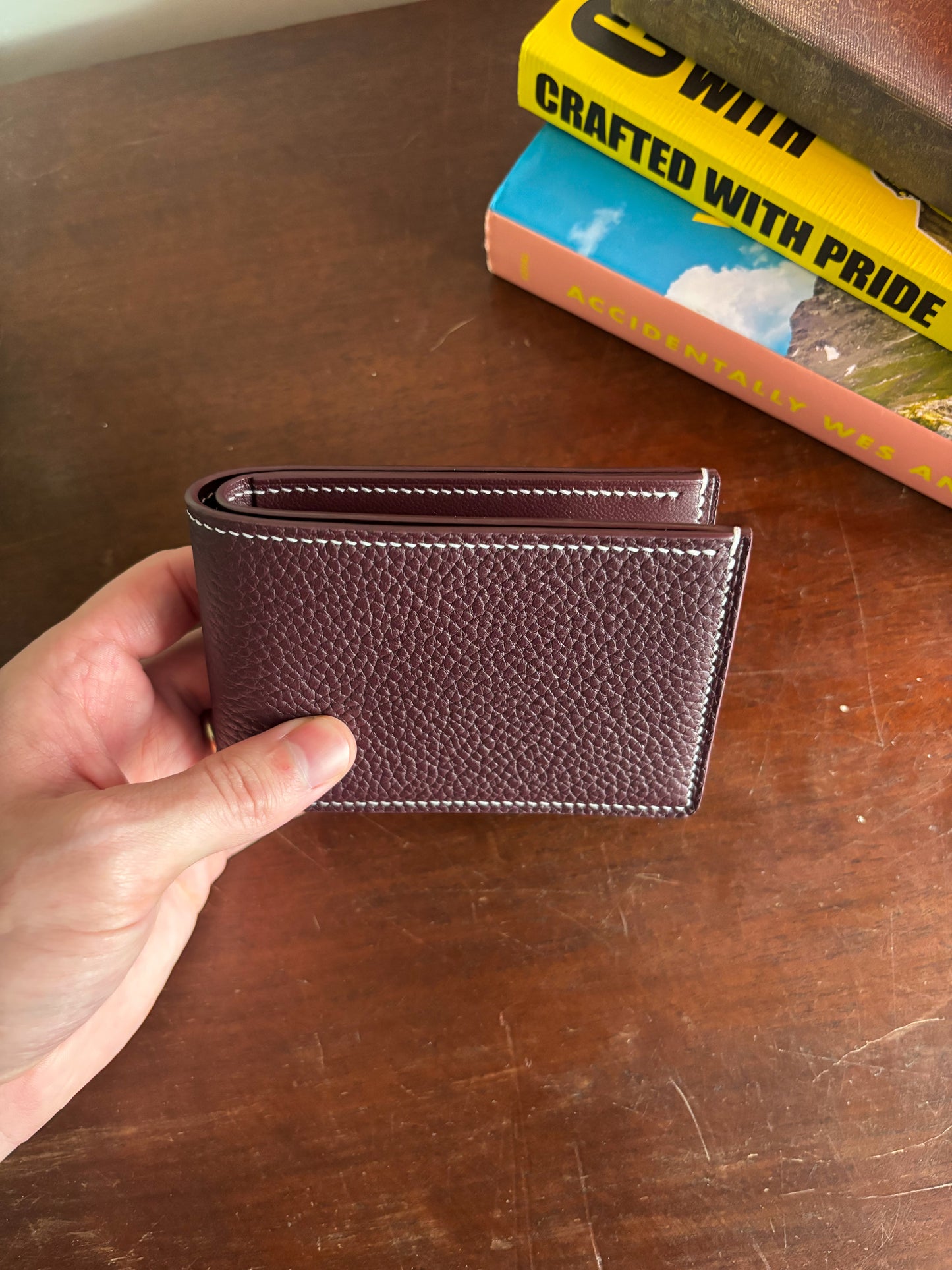 Bull-Calf Billfold in Rouge Sellier