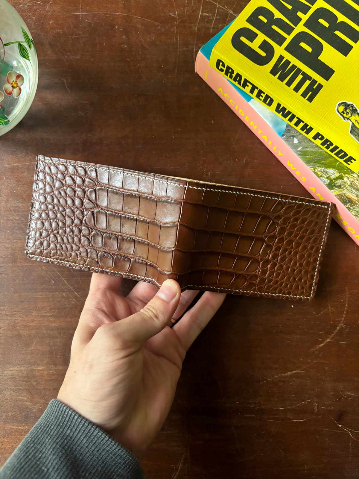 Rodeo American Alligator and Chevre Billfold