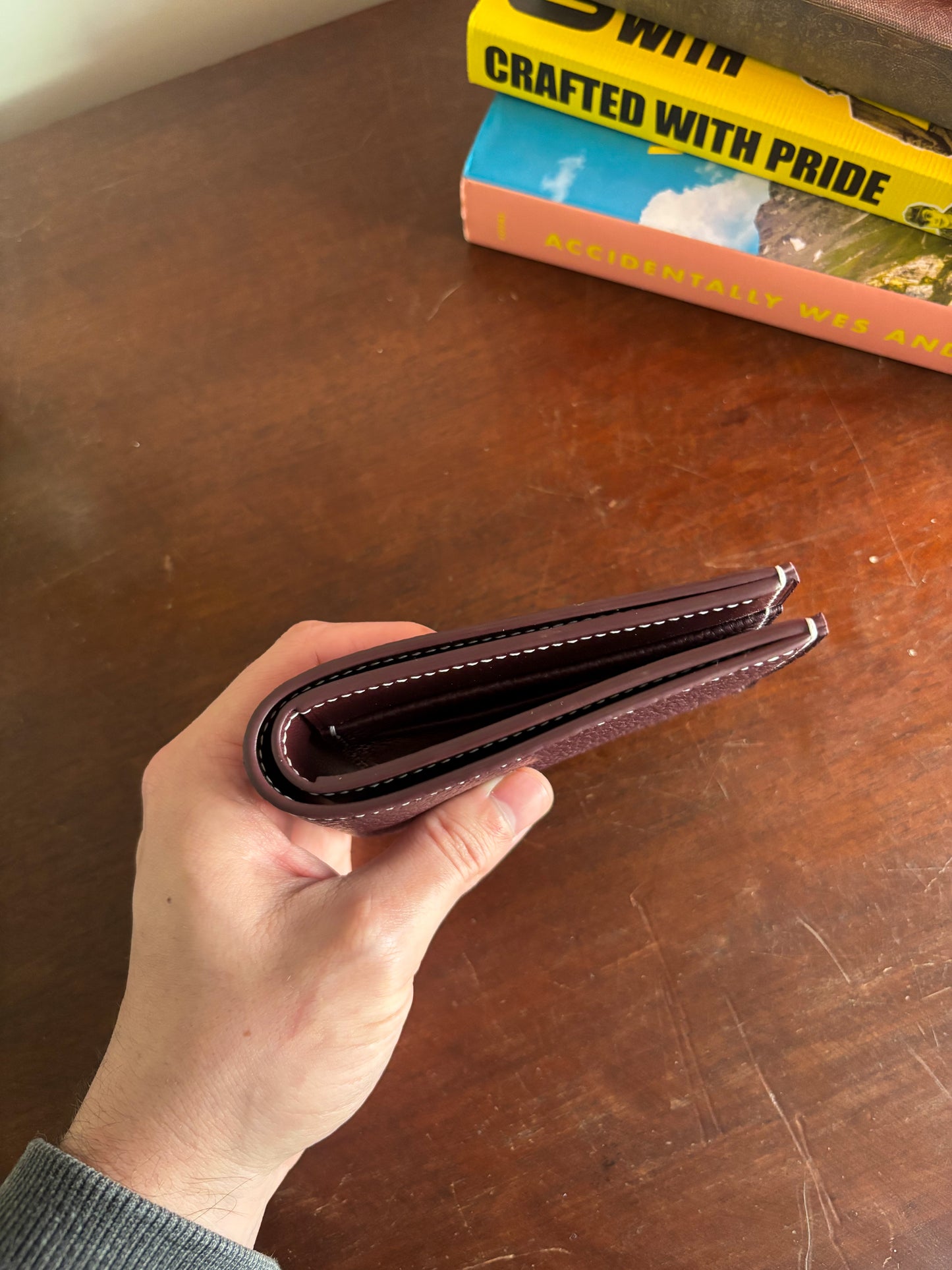 Bull-Calf Billfold in Rouge Sellier