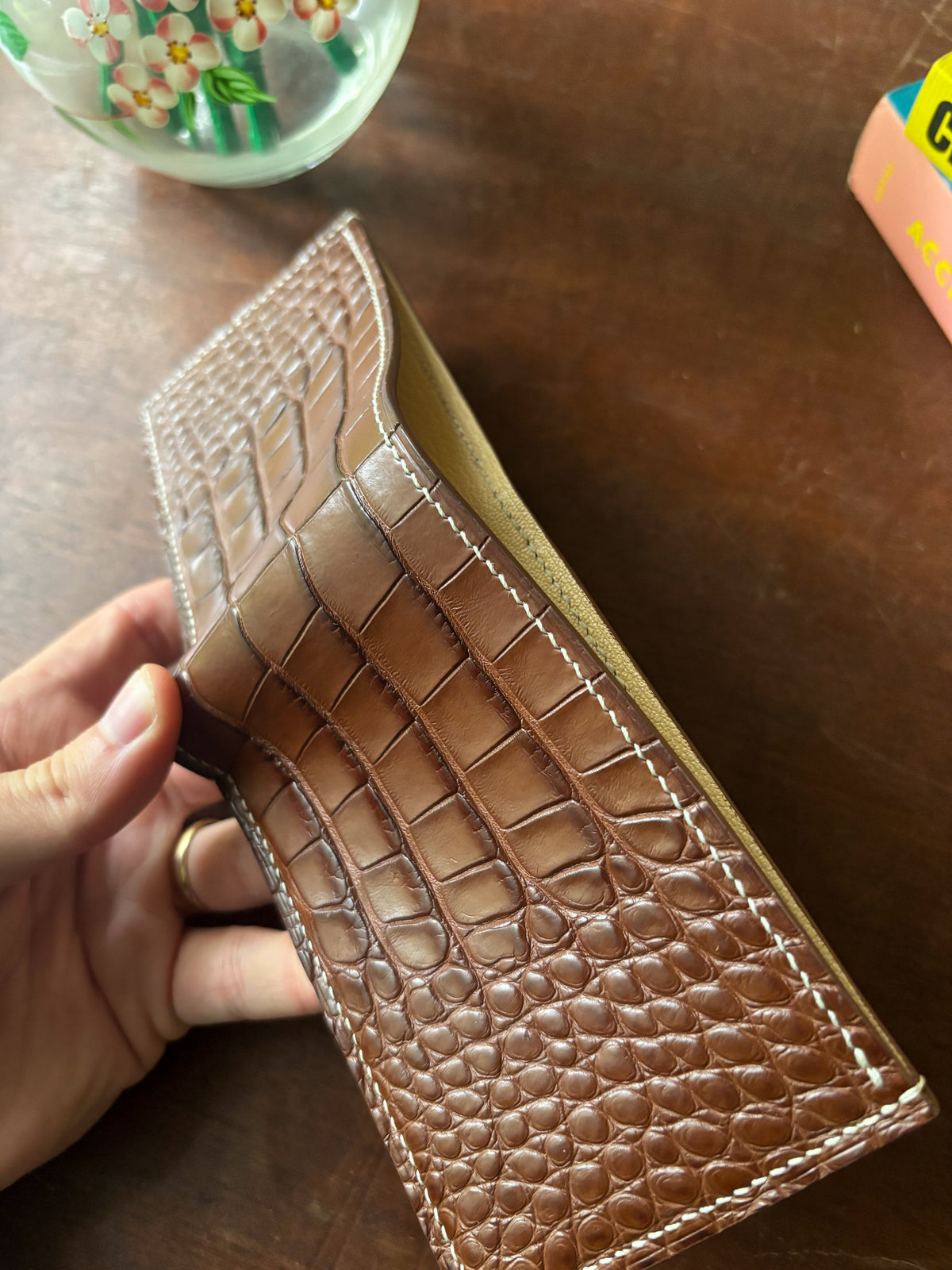 Rodeo American Alligator and Chevre Billfold