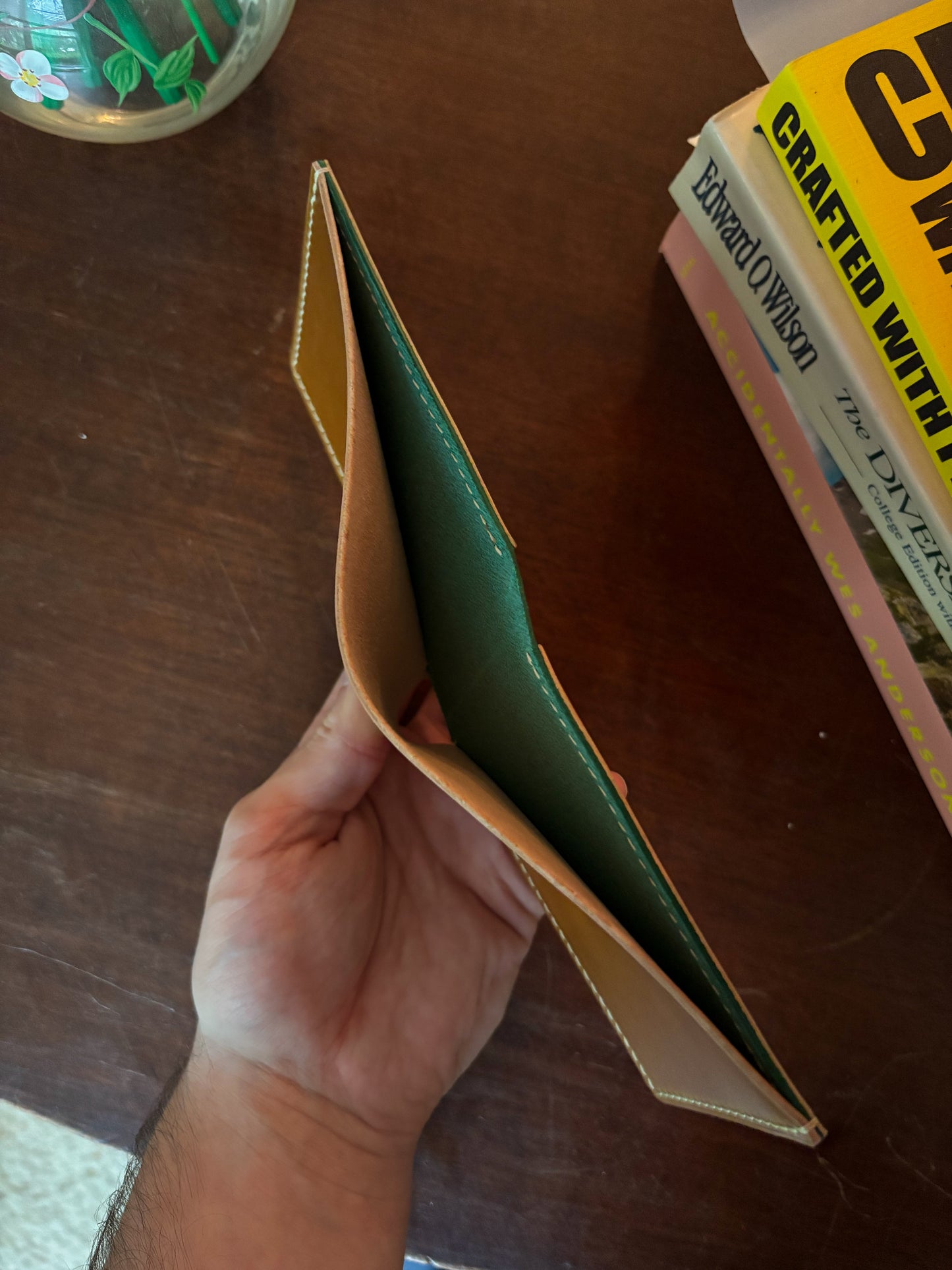 Shell Cordovan Camel and Natural/Green Billfold