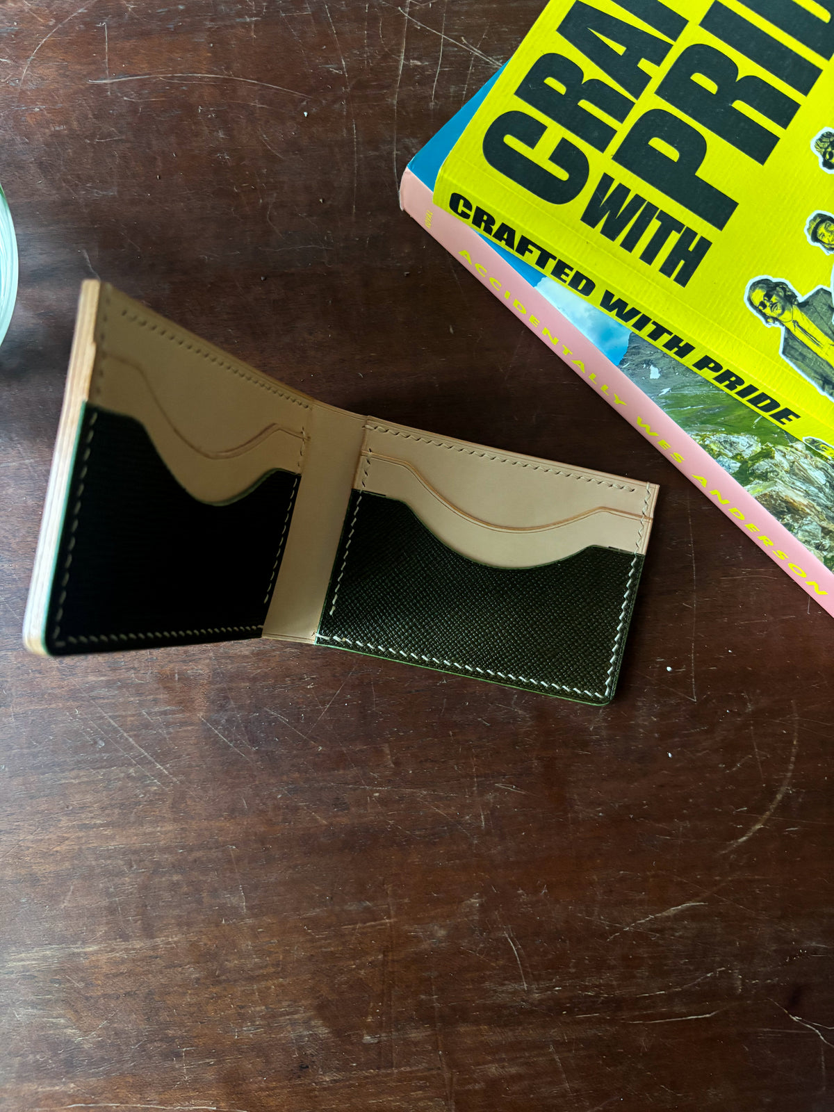 Shell Cordovan Camel, Olive hatch, and Natural Billfold