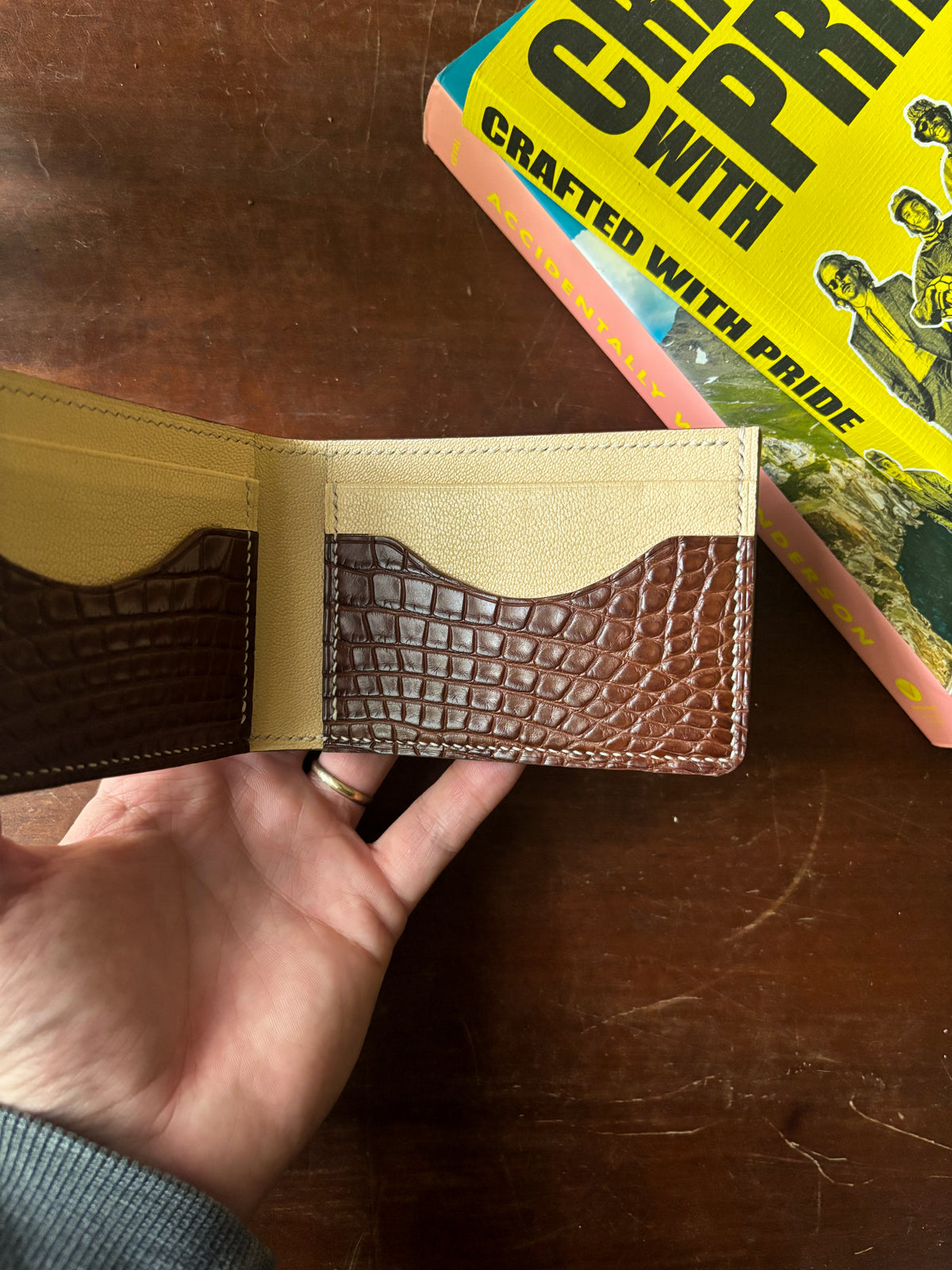 Rodeo American Alligator and Chevre Billfold