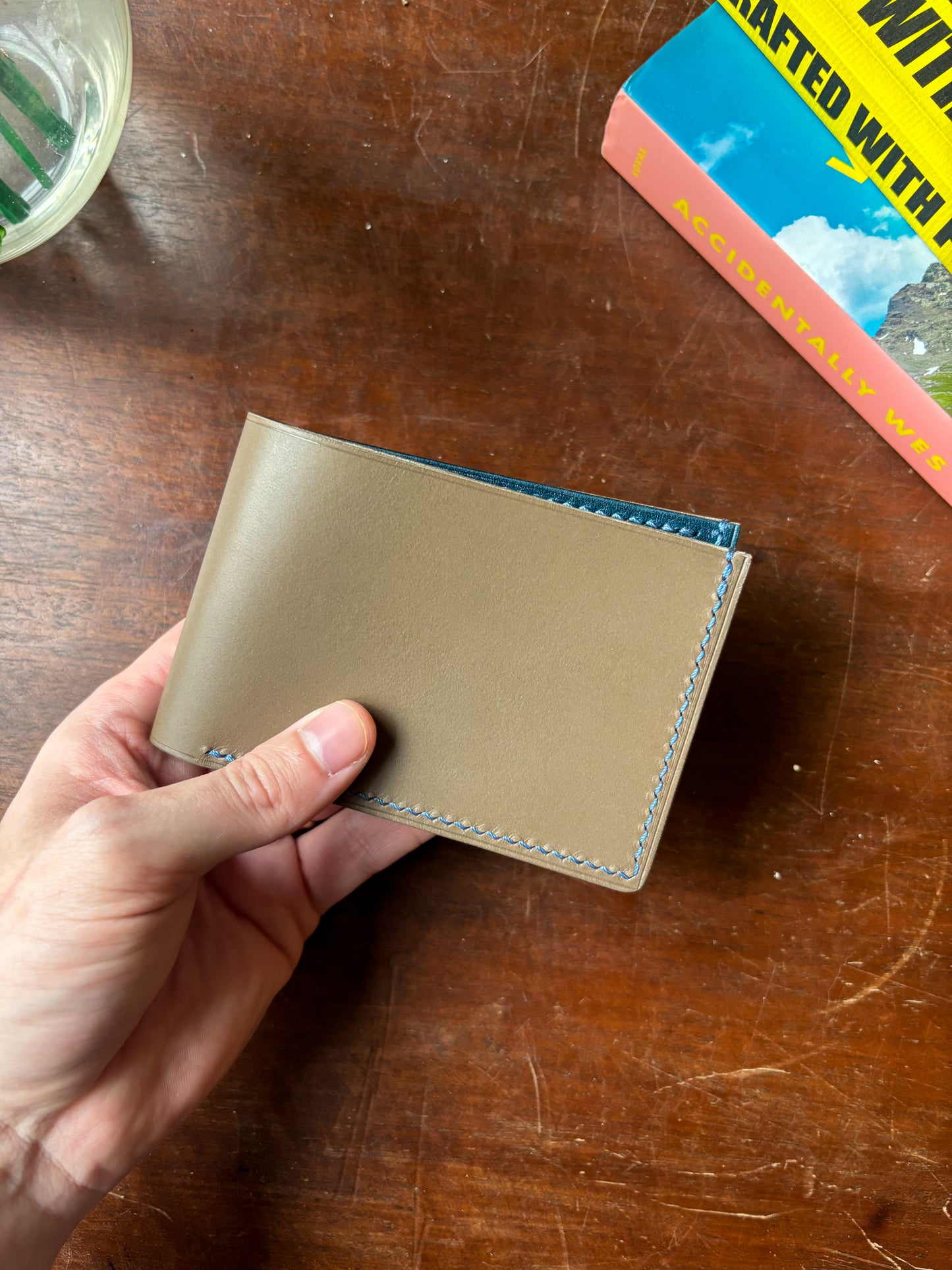 Toupe and Blue Billfold