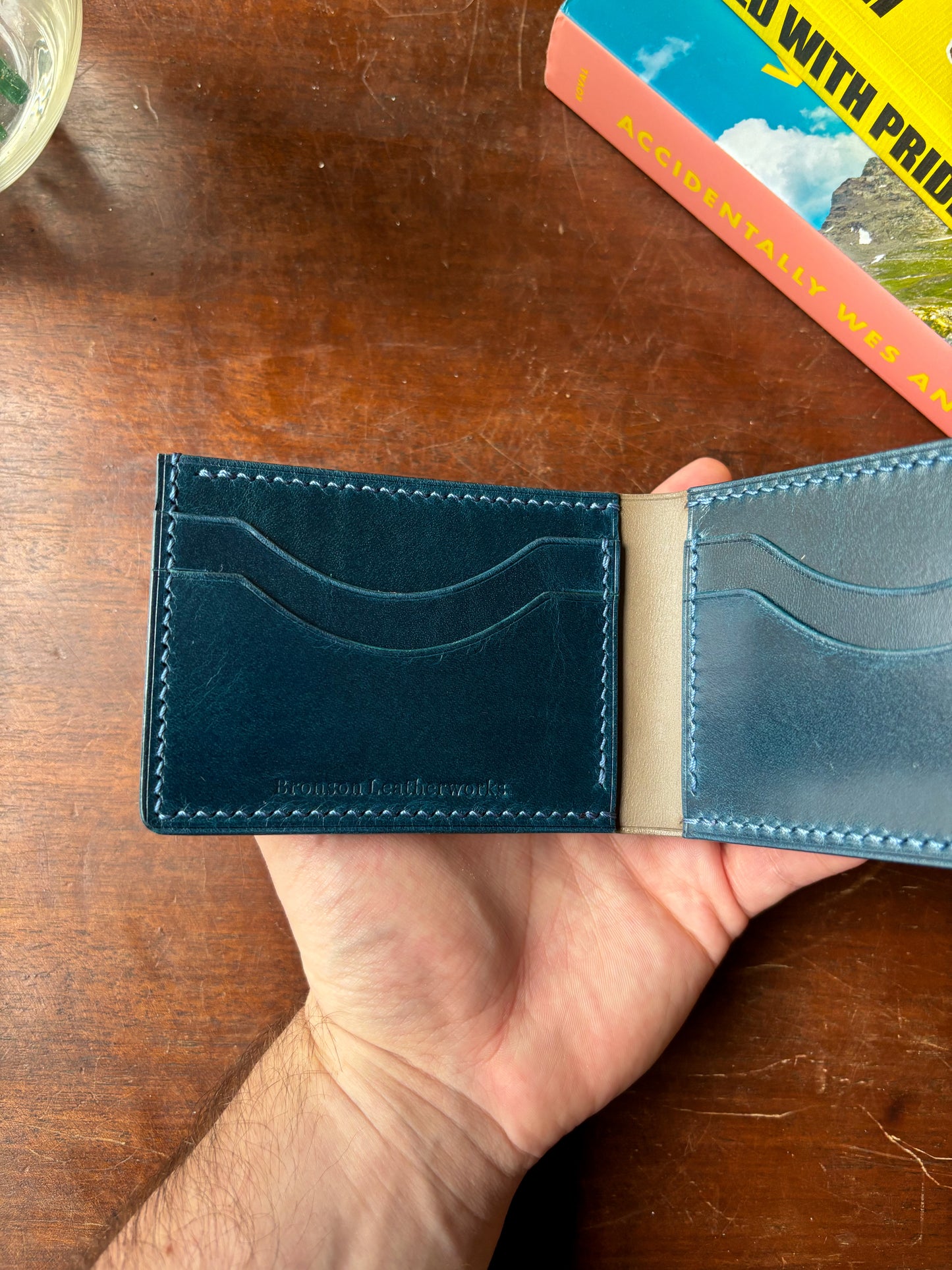 Toupe and Blue Billfold