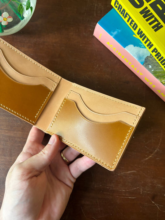 Shell Cordovan Camel and Natural Billfold