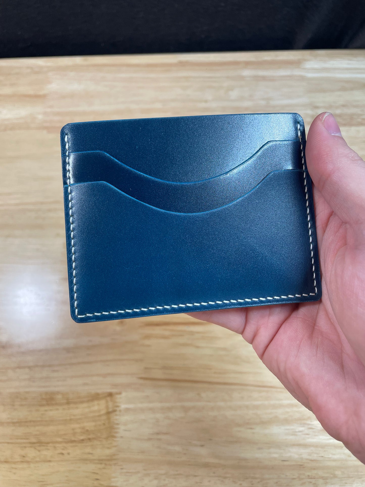 Shell Cordovan Blue Cardholder