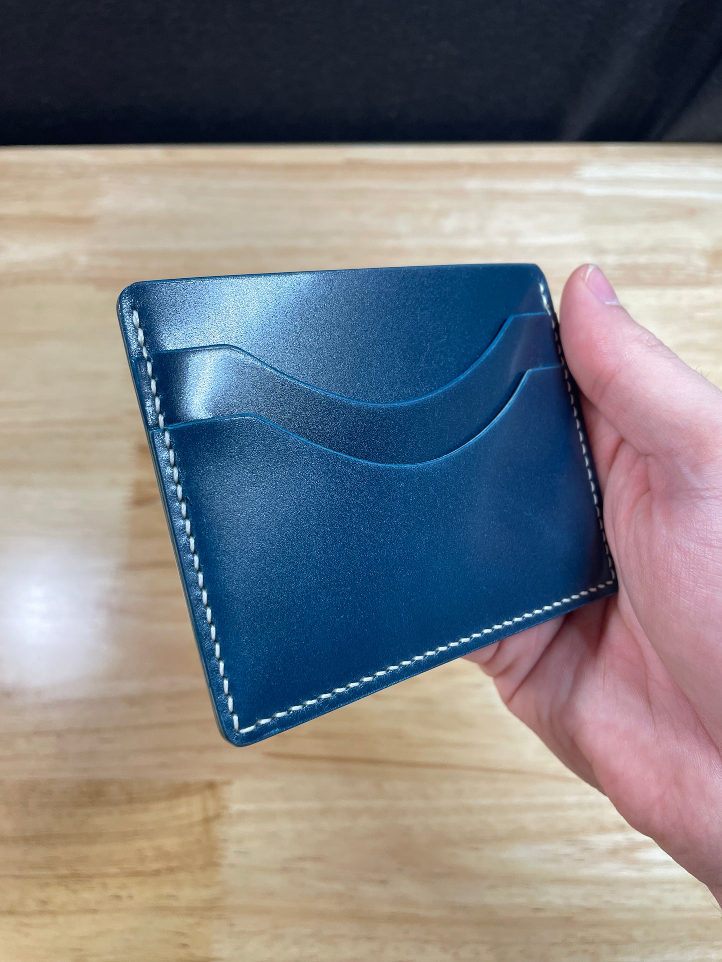 Shell Cordovan Blue Cardholder