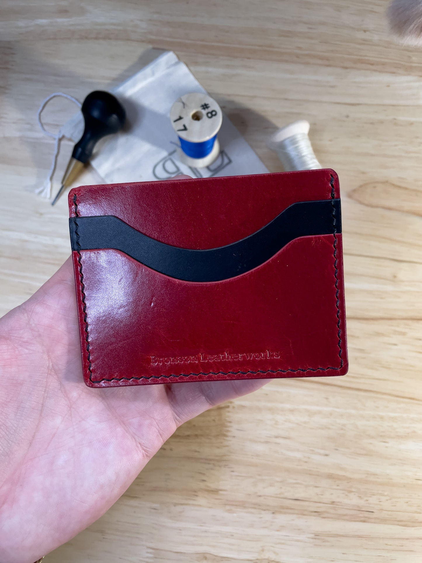 Ruby Red and Black Cardholder