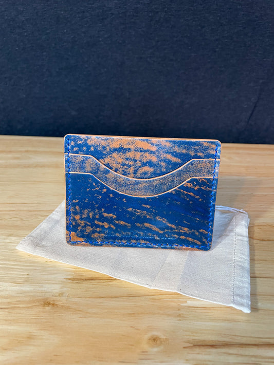 Shell Cordovan Blue Marble Cardholder