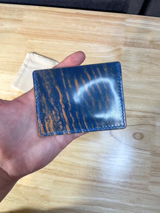 Shell Cordovan Blue Marble Cardholder