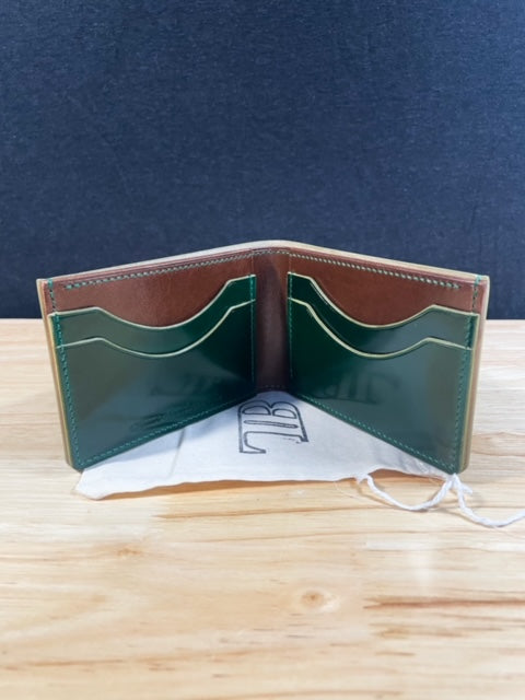 Shell Cordovan Green and Walnut Billfold