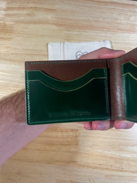 Shell Cordovan Green and Walnut Billfold