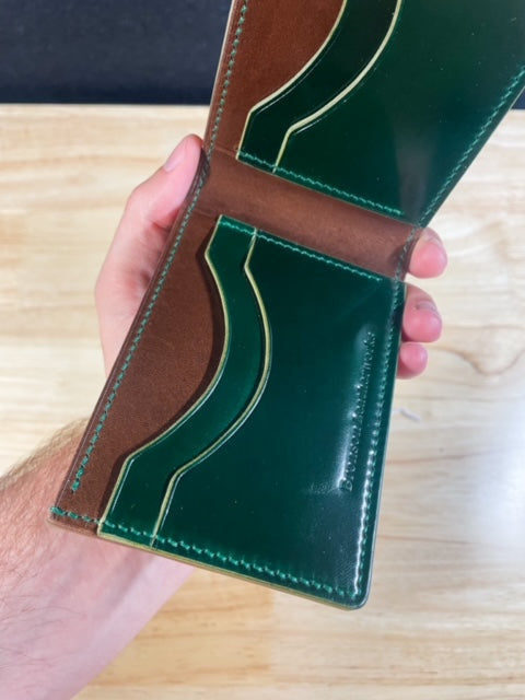 Shell Cordovan Green and Walnut Billfold