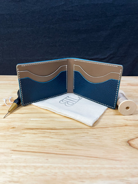 Blue and Taupe Billfold